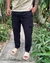 Pantalón lino cargo black