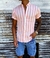 camisa lino rayita pink m/c