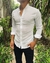 Camisa bambula white cuello mao