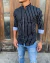 Camisa rayas black cuello mao - comprar online