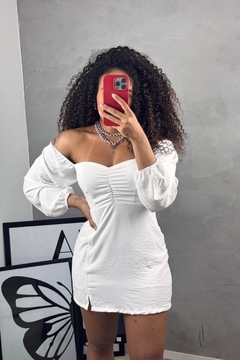 Vestido Mari manga longa branco