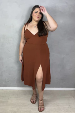Vestido Isís amarração marrom - comprar online
