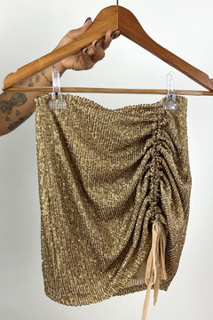 Saia drapeada shine - loja online