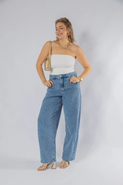 CALÇA BALLOON JEANS TEXTURIZADO