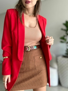 SAIA CURTA TWEED - Flor de Cacto Concept
