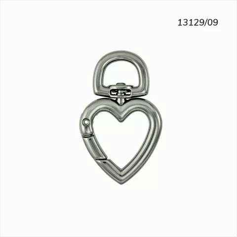 Kit 5 Peças - Mosquetão Coração MO 13129/9mm