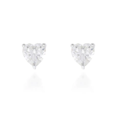 Brinco coração moissanite