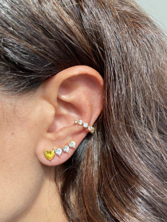 Earcuff corações citrino na internet