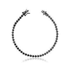 Pulseira riviera três garras negra - 2 mm