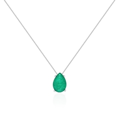 Colar gota zircônia esmeralda