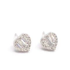 Brinco coração baguetes