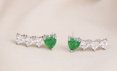 Earcuff corações esmeralda - Rafaella Ulhoa Semijoias