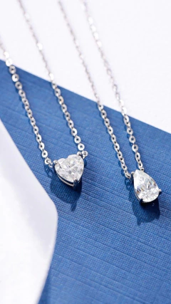 Colar coração moissanite - loja online