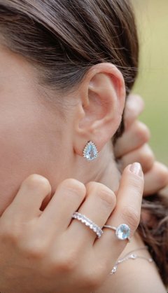 Brinco gota princesa água marinha - comprar online
