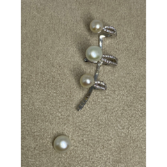 Earcuff pérolas 2 em 1