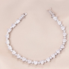 Pulseira riviera corações zircônias