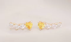 Earcuff corações citrino - comprar online