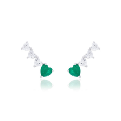 Earcuff corações esmeralda