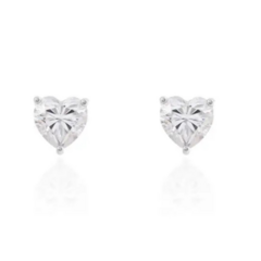Brinco coração Moissanite 9 mm - 2,75 ct