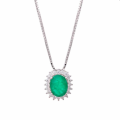 Colar oval Arthos esmeralda