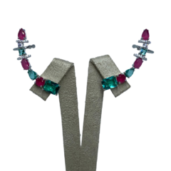 Earcuff esmeralda e rubi - comprar online