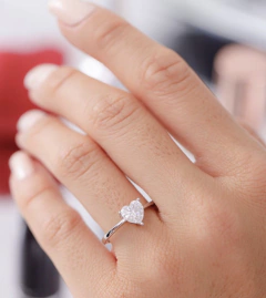 Anel solitário heart - comprar online