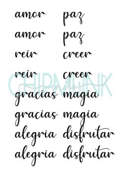 Plancha palabras cursiva - comprar online