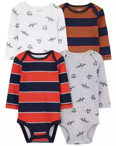 Kit de bodys Carter's - Listras e dinos