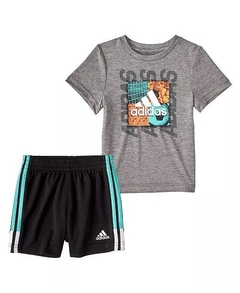 Conjunto Adidas - Laranja e verde
