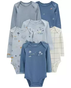 Kit de 6 body manga longa Carter's - Hi I'm new