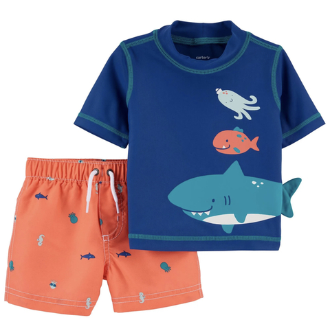 Conjunto de banho com proteção solar UPF50+ Carter’s - Tubarão