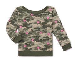 Blusa de moletom Garanimals - camuflado coração