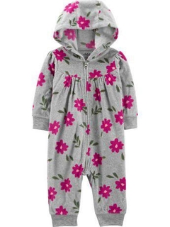 Macacão fleece Child of Mine by Carter's - Cinza floral