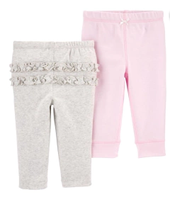 Kit de calças Carter's - Rosa e cinza - comprar online