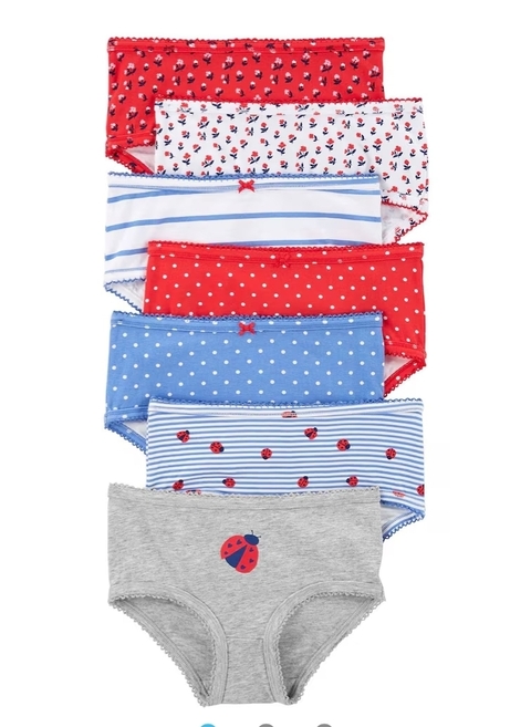 Kit de 7 calcinhas Carter's - Joaninha