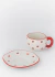 TAZA DE CERAMICA CON PLATO CORAZONES 320ML - comprar online