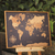 Quadro Decorativo Mapa-múndi Cortiça Luxo - Grande (84 x 61 cm) + 50 alfinetes de bolinha de brinde