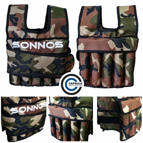 CHALECO SOBRECARGA 10KG REGULABLE SONNOS