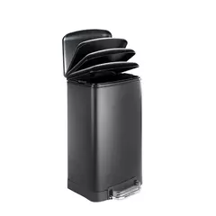 Cesto Basura 12lt acero inoxidable negro