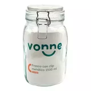 Frasco con cierre hermetico vidrio 1500 ml Vonne