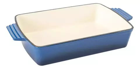Asadera 30 cm hierro fundido esmaltado a fuego con ceramica