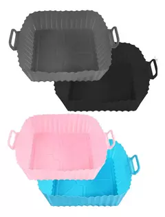 MOLDE PARA AIR FRYER SILICONA CUADRADO CON ASAS 21,5 CM.