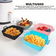 MOLDE PARA AIR FRYER SILICONA CUADRADO CON ASAS 21,5 CM. en internet