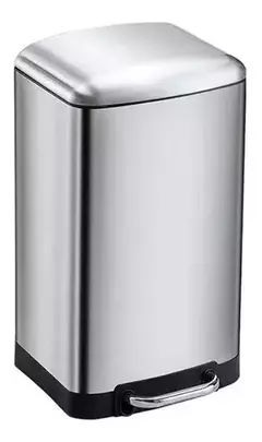 Cesto Basura 12lt acero inoxidable negro - comprar online