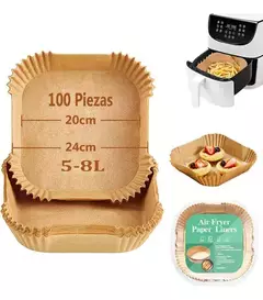 Papel air fryer 20cm cuadrado antiadherente - comprar online