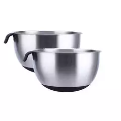 Bowl 23cm acero inoxidable con base y asa de silicona - Cacharros Bazar