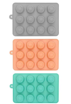 Molde de silicona para chocolate con 15 cavidades (21x10cm). Molde antiadherente para bombones caseros.

