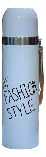 Termo de acero inoxidable de 500 ml con diseño moderno y la frase "MY FASHION STYLE".