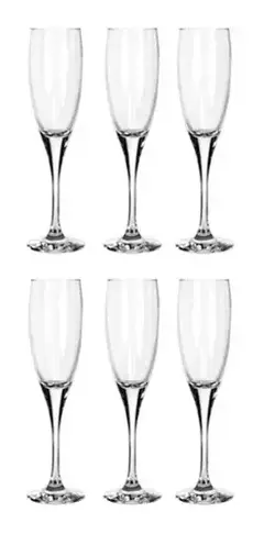 Copa Barone de vidrio transparente de 190 ml, con base y tallo elegante.