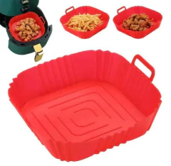 Molde de silicona cuadrado para freidora de aire de 17x17 cm.

